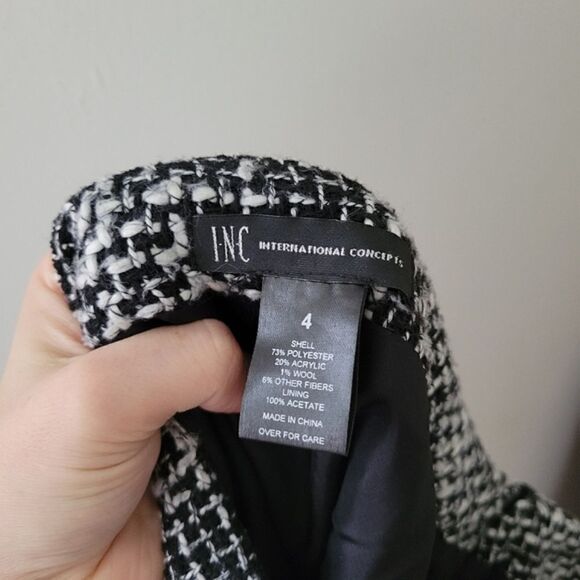 International Concepts White/Black Mod Mini Skirt Woven 4 - Picture 8 of 8